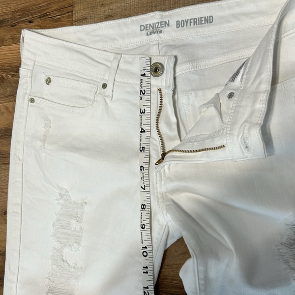 DENIZEN BY LEVIS WOMENS MIDRISE BOYFRIEND JEANS ANKLE WHITE DISTRESSED Sz 11 W30 - Picture 7 of 12